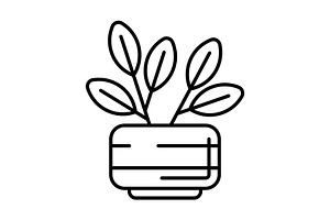 Flower in pot icon., an Outline Icon by incomible