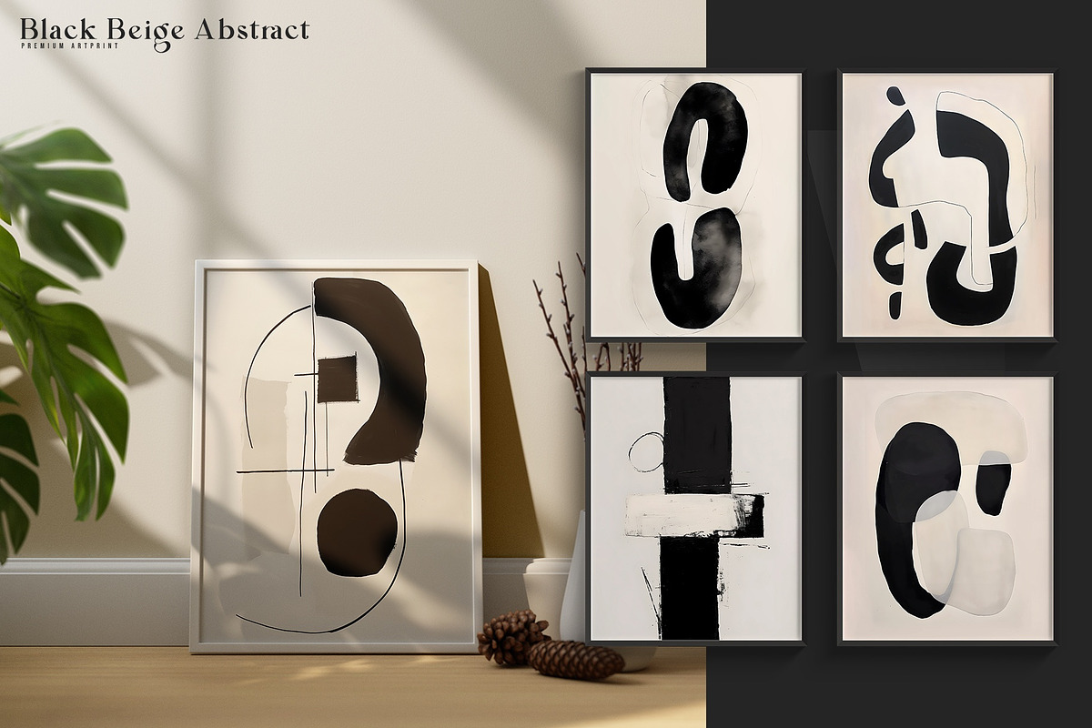 Modern Beige and Black Abstraction, a Decorative Illustration by Vibrand Studio (Photo 9 of 11)