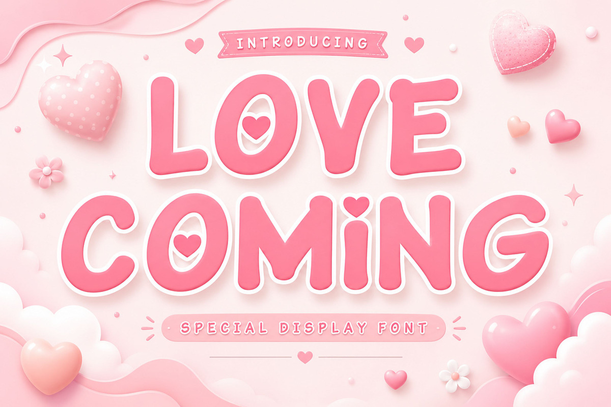 Love Coming - Cute Valentine Font, a Sans Serif Font by Limited.studio (Photo 1 of 5)