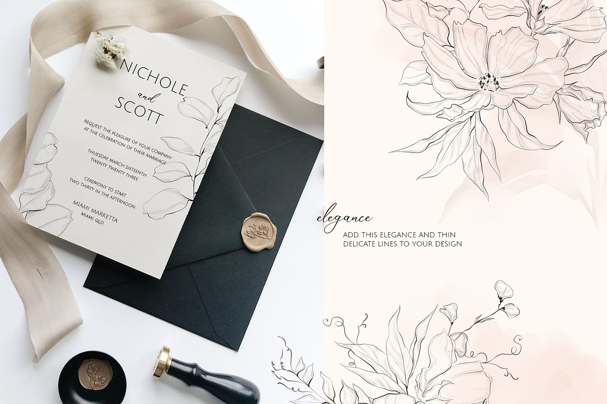 FINE GARDEN line art floral set, a Decorative Illustration by Yuliia Lashevska (Photo 4 of 12)