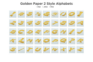 Golden Paper 2 Alphabet Typography