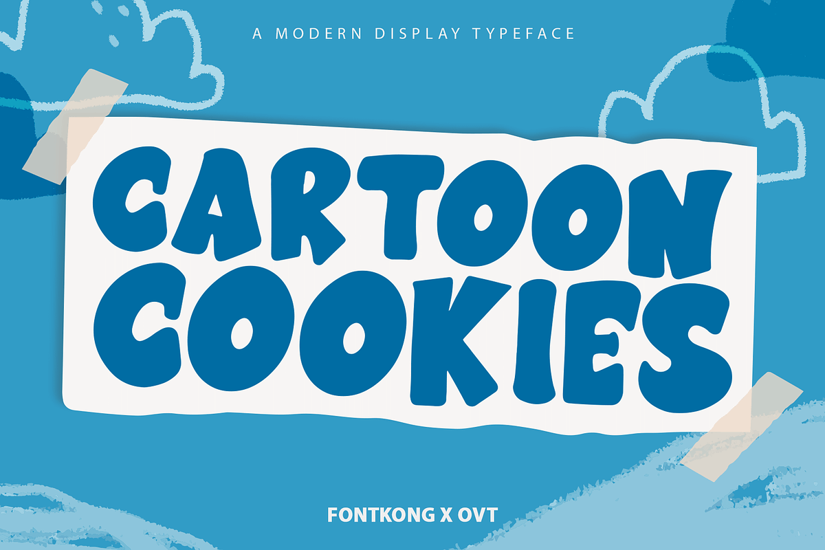 Cartoon Cookies - Modern Display, a Sans Serif Font by overlaytemplates (Photo 1 of 5)