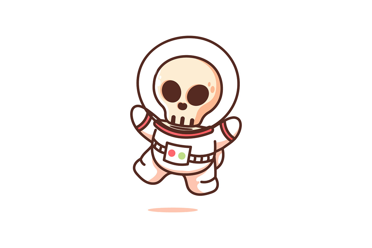 cute skull wearing astronaut costume, a Person Illustration by Jaysx1