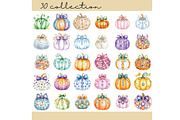 Gem Pumpkin Clipart Bundle, an Illustration by Mashimara (Thumbnail 2 of 4)