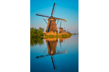 Windmills at Kinderdijk in Holland, an Architecture Photo by f9photos