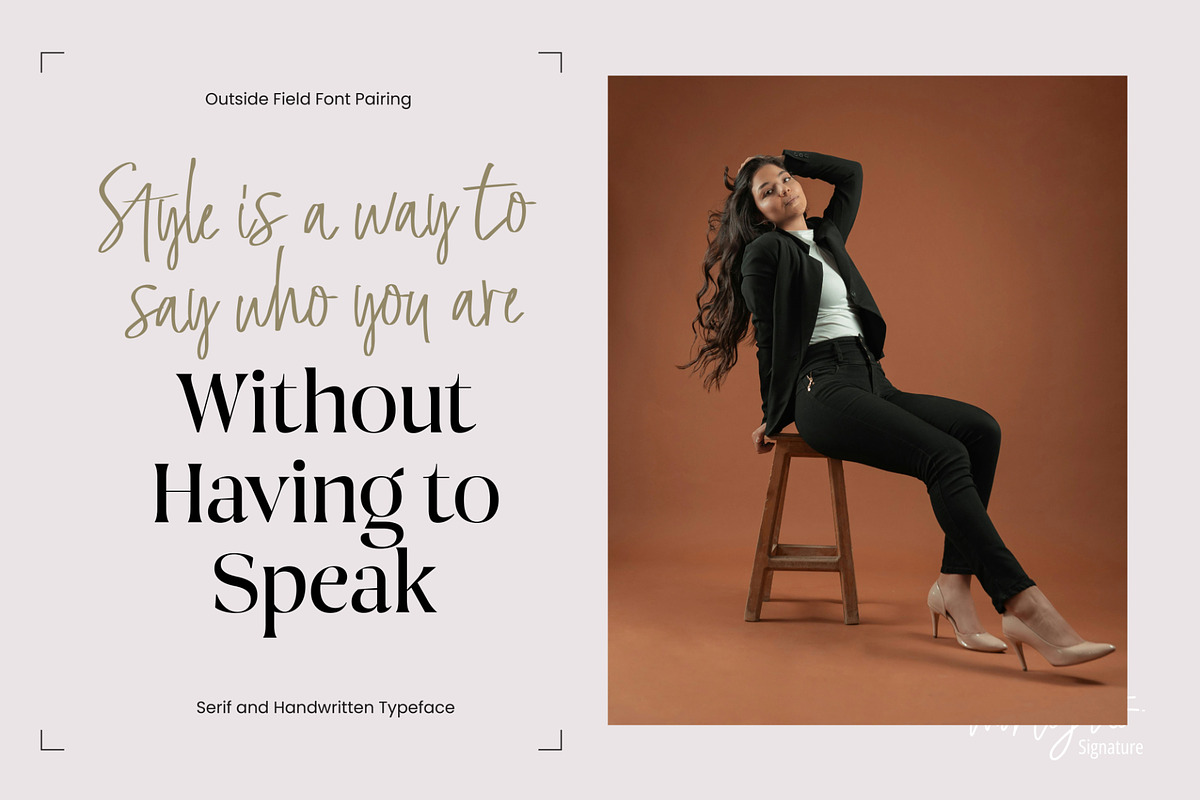 Outside Field - Font Pairing, a Handwritten Font by Godbless Studio (Photo 9 of 15)