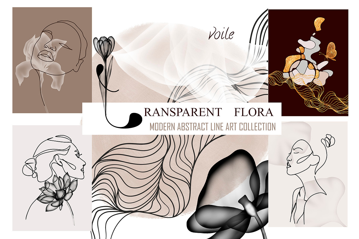TRANSPARENT FLORA abstract BUNDLE, a Texture Illustration by ArtOLB (Photo 1 of 14)
