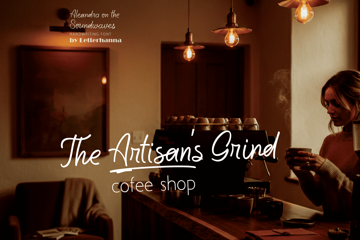 Aleandra on the Soundwaves Font, a Handwritten Font by Letterhanna Studio (Photo 9 of 10)