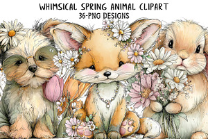 Whimsical Spring Animal Clipart, an Illustration by Daily.Designs