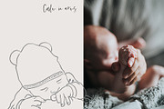 Newborn Line Art Clipart, a Person Illustration by natalisart (Thumbnail 10 of 10)
