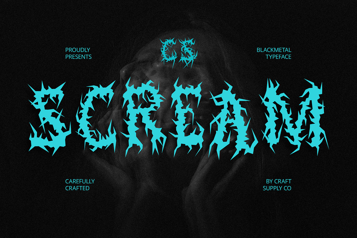 CS Scream – Black Metal Font, a Blackletter Font by Craft Supply Co. (Photo 1 of 8)