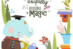 Frame Composed of Back to School, an Animal Illustration by Maria Starus