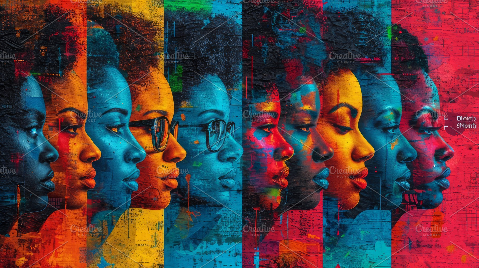 Colorful Artwork Celebrating African-American Women for Black History Month, a Photo by AS photostudio