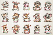 Whimsical Eggshell Easter Animal PNG, an Illustration by RobertsArt (Thumbnail 5 of 11)