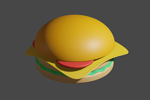 Hamburger Cheeseburger Low Poly