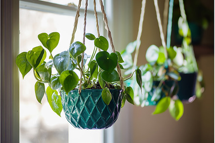 Hanging planters filled with plants, a Nature Photo by Lermont51