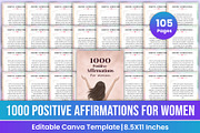 1000 Positive Affirmations For Women, a Stationery Template by Mustafiz (Thumbnail 1 of 8)