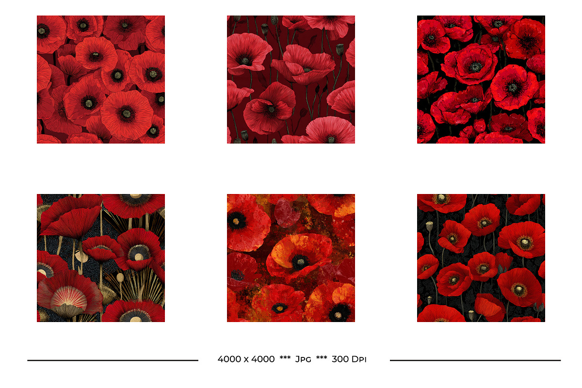 Remembrance Day Poppies, a Pattern Graphic by karenfoleyphoto (Photo 2 of 7)