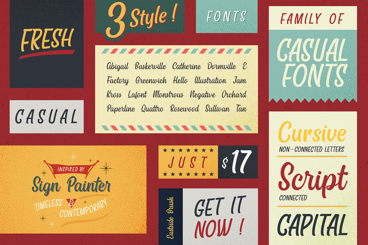 Eastside Brush - Casual Font Trio preview 2
