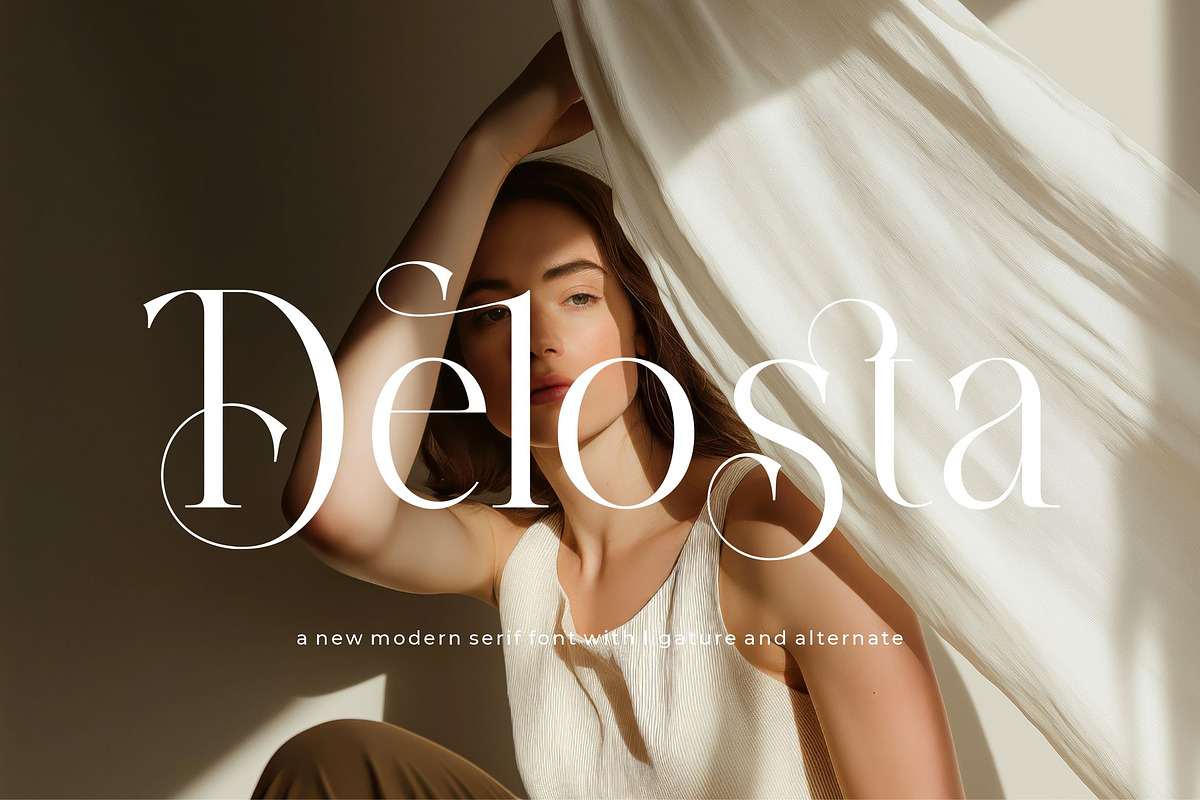 Delosta || Modern Minimalist Serif, a Serif Font by Ermedia Studio (Photo 1 of 10)