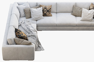 Modena Taper Arm L-Sectional Sofa