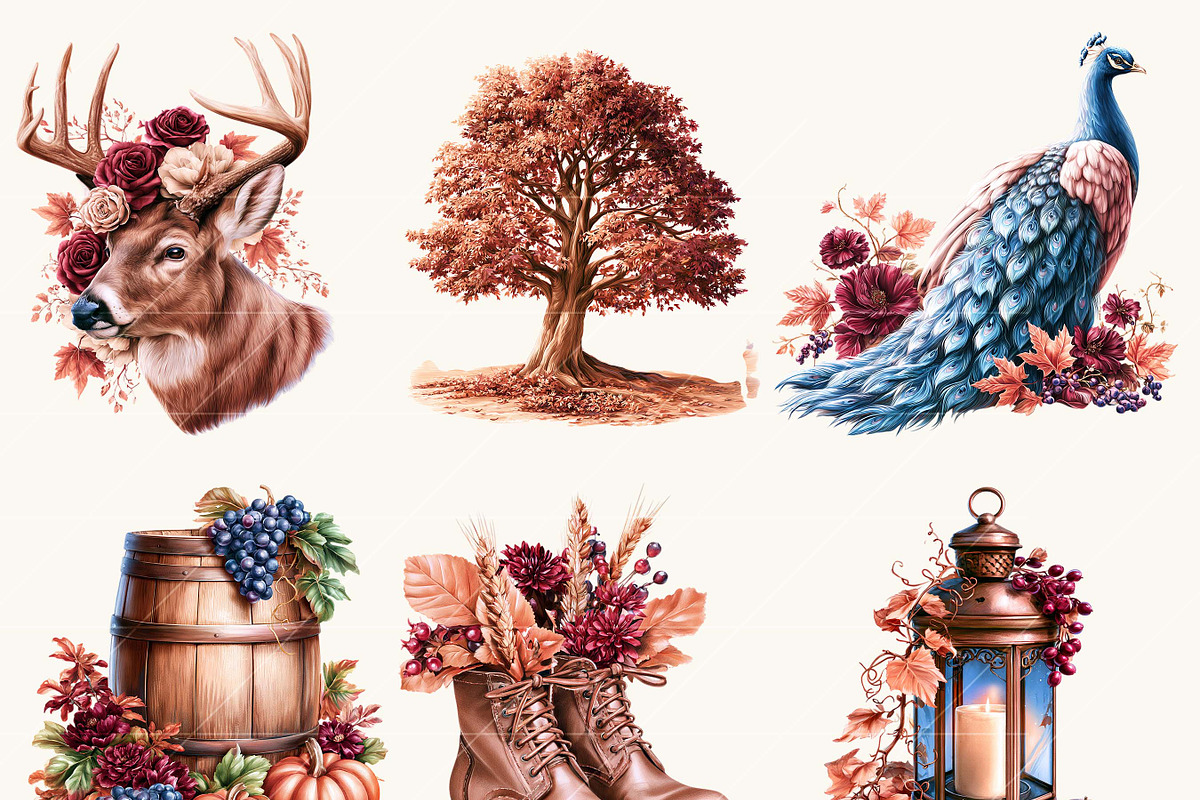 Elegant Autumn Harvest Clipart, a Decorative Illustration by BusyDaydesign (Photo 6 of 9)