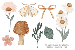 Watercolor Cottagecore Clipart