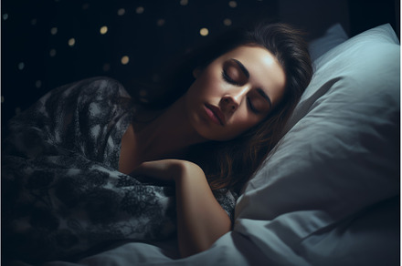 Woman sleeping. Generate Ai, a Person Photo by Ylivdesign