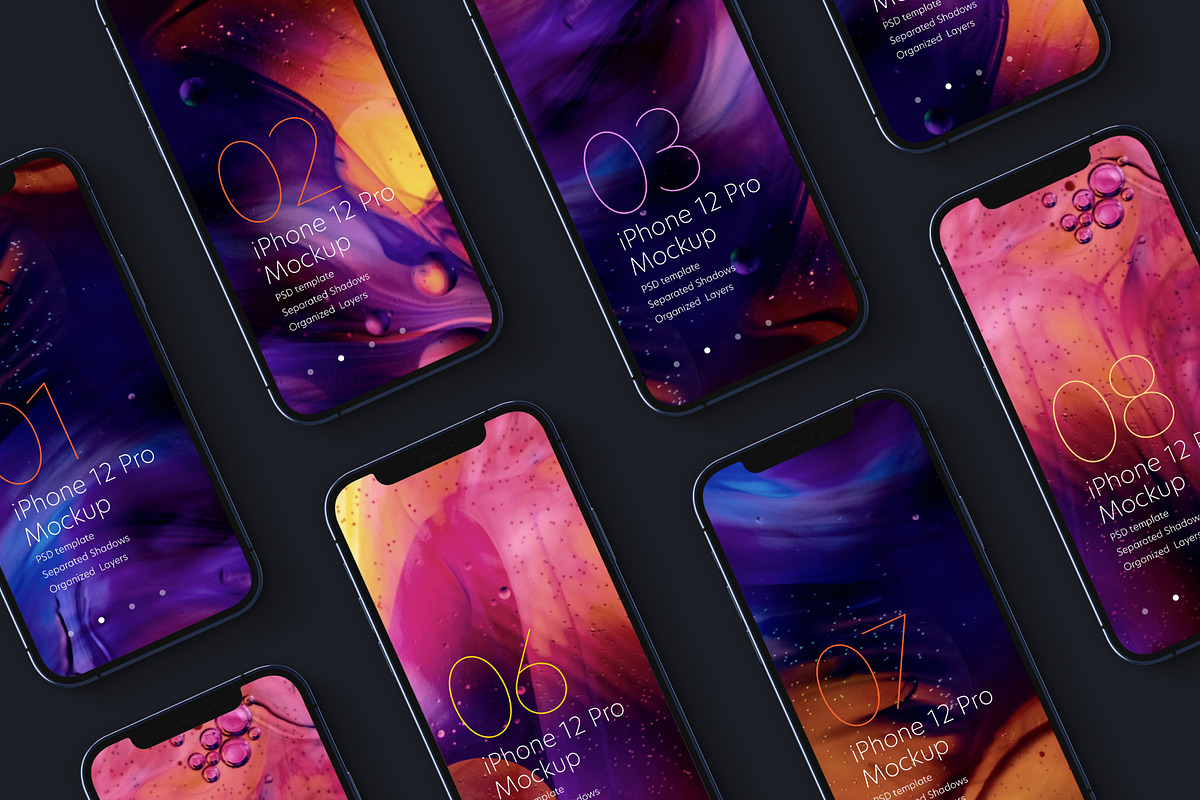 iPhone 12 Pro Mockup Set, an iPhone Mockup by Deeplab (Photo 11 of 17)