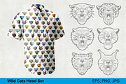 Wild Cats Head Set, an Animal Illustration by Moloko88 (Thumbnail 8 of 8)