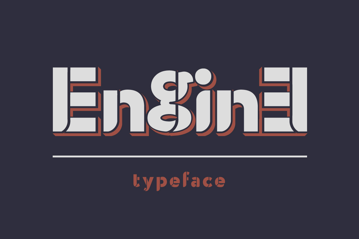Engine - layered vintage font., a Symbol Font by Fractal fonts & graphics (Photo 1 of 3)