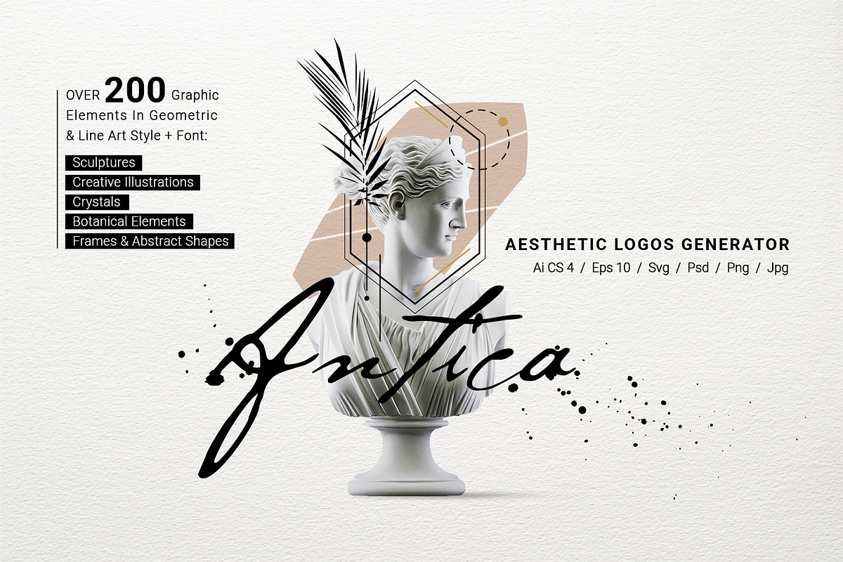 Antica. Aesthetic Logos Generator, a Branding & Logo Template by Cosmic Store (Photo 1 of 16)