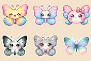 Kawaii Butterfly Stickers Bundle, an Illustration by Creative Art (Thumbnail 4 of 7)