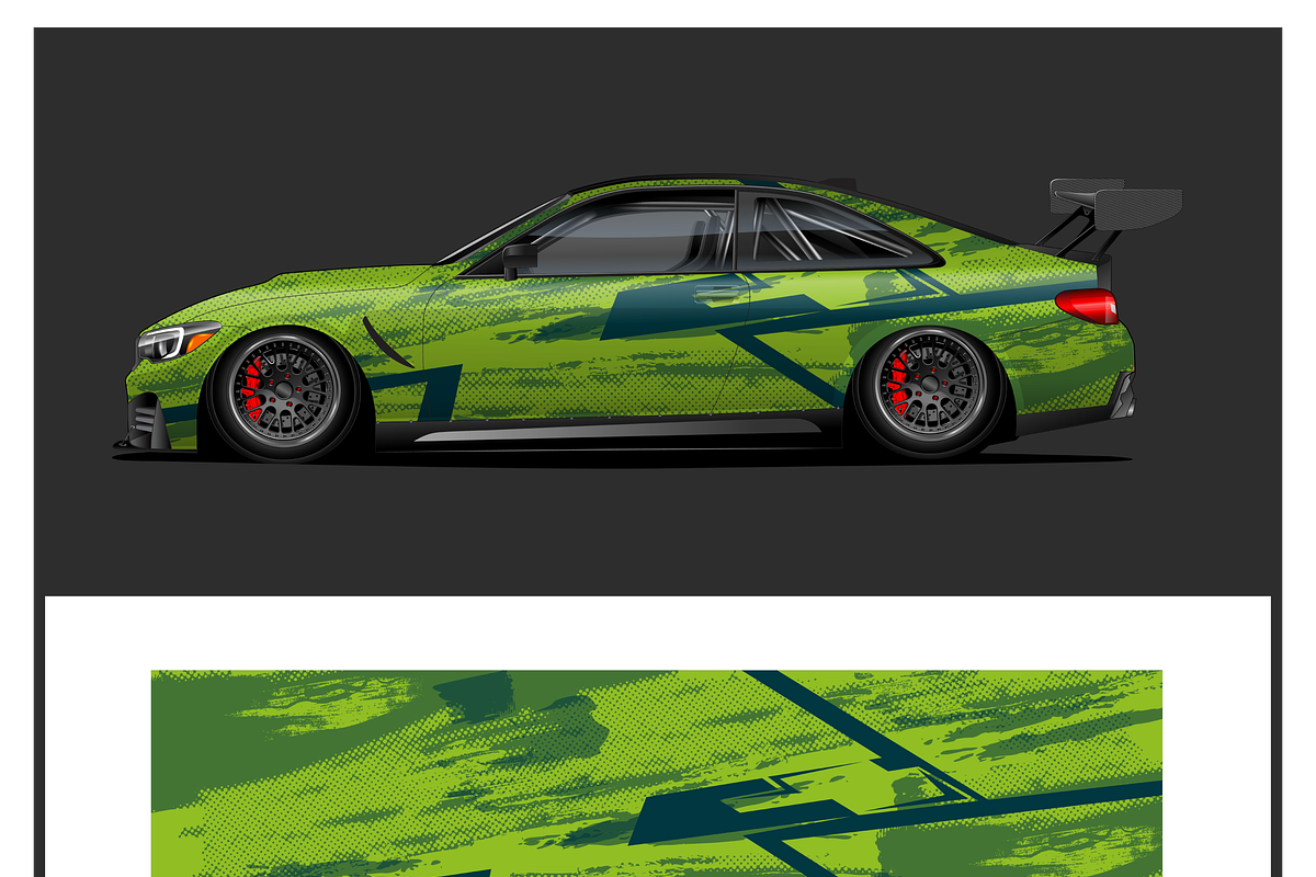 Dynamic Race Car Wrap Design, a Transportation Illustration by CarWrap design (Photo 4 of 4)
