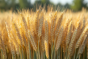 Fields of golden wheat sway gently i, a Photo by Tanuart