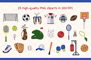 Sports Equipment Graphic Set, a Pattern Graphic by Drafts n Doodles (Thumbnail 2 of 11)