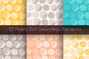37 Polka dot seamless patterns set
