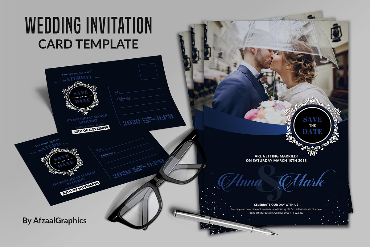 Wedding Invitation, a Card Template by AfzaalGraphics (Photo 1 of 4)