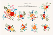 FLORAL GARDEN - clipart collection, a Texture Illustration by Spark Studio Brushes (Thumbnail 3 of 7)