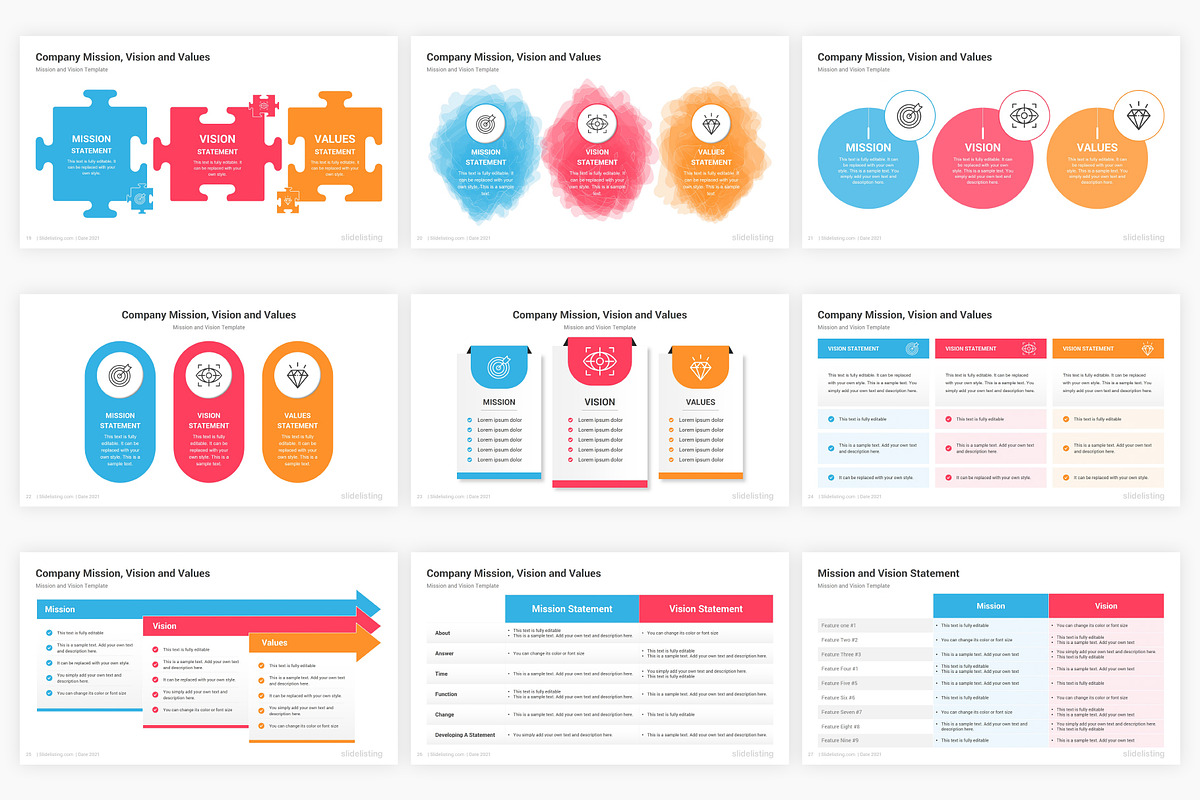 Mission and Vision Keynote Diagrams, a Presentation Template by SlideOne (Photo 5 of 6)