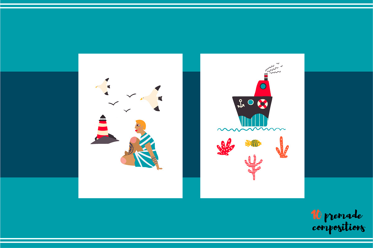 Dream about sea set, an Illustration by Kotozoid (Photo 5 of 11)
