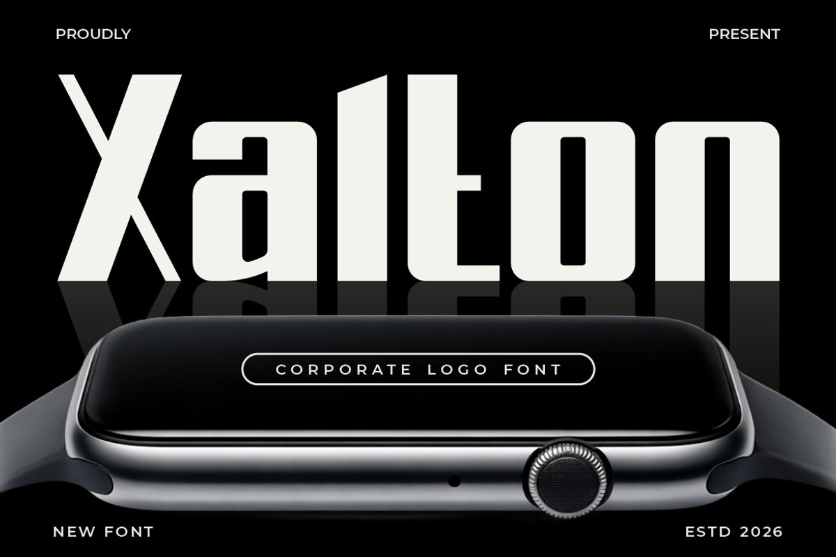 Xalton Corporate Logo Font, a Sans Serif Font by PutraCetol Studio (Photo 1 of 5)