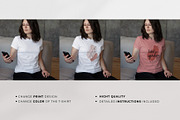 T-SHIRT MOCKUP MODEL WITH PHONE, a Shirt Mockup by TrendkeyMockups (Thumbnail 2 of 4)