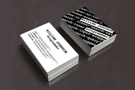 Programmer Business Card Design, a Business Card Template by Pattern Cube