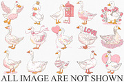 Watercolor Valentine Goose Clipart, an Illustration by Canvas Craft (Thumbnail 3 of 6)