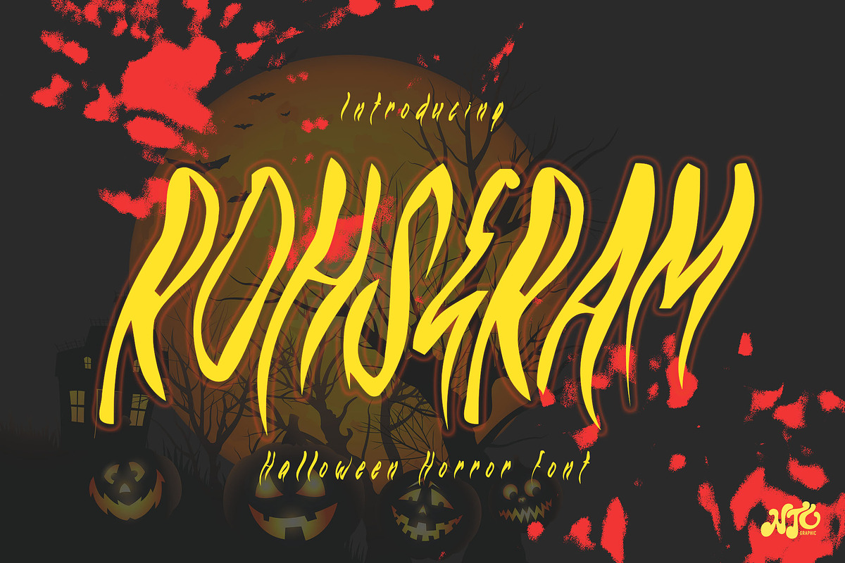 ROHSERAM - Halloween Horror Font, a Font by NTC Graphic (Photo 1 of 8)