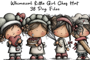 Whimsical Little Girl Chef Hat PNG, an Illustration by CraftArtStudio