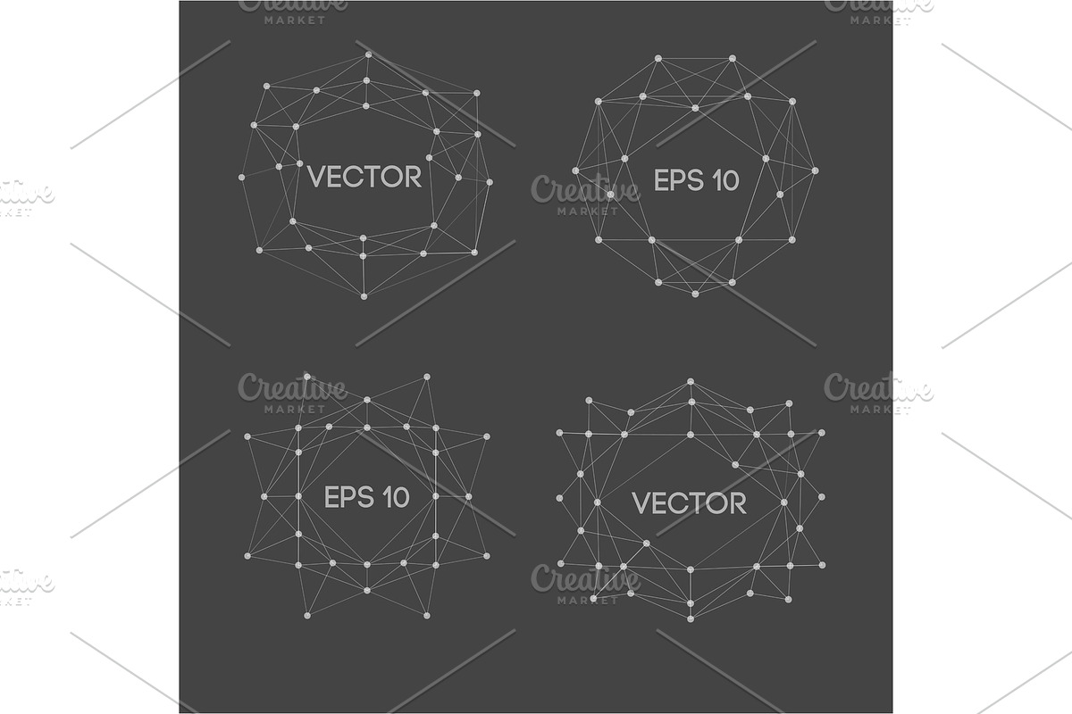 Abstract low poly modern labels. Vector low poly frame with space for text Template creative low poly element. Vector low poly illustration decorative low poly background. low poly frames for text., an Object Graphic by AndisREA