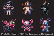 Halloween Gothic Voodoo Doll Clipart, an Illustration by RobertsArt (Thumbnail 4 of 7)