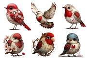 Whimsical Valentine Birds Clipart, an Illustration by Dream Creation (Thumbnail 6 of 8)
